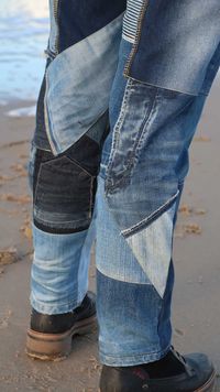 Upcycled jeans broek